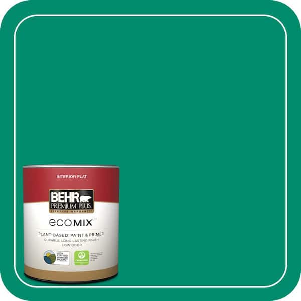 1 qt. #S-G-470 Festive Green Flat EcoMix Plant-Based Interior Paint & Primer
