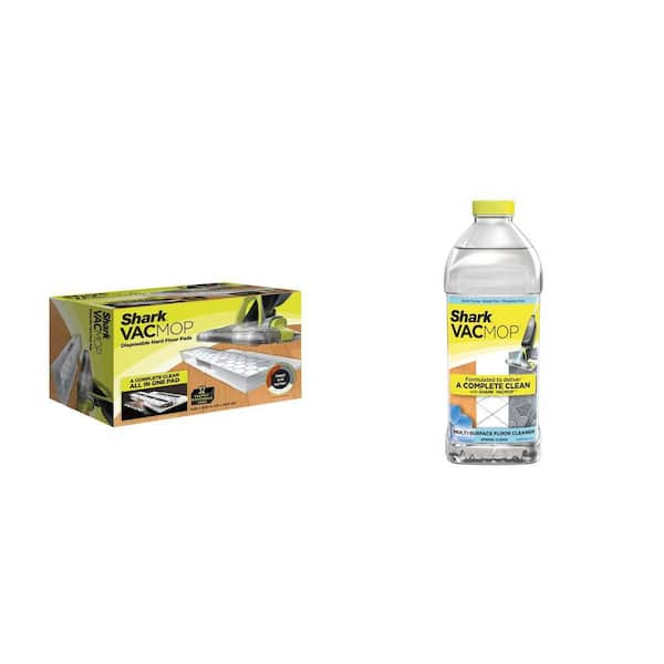VACMOP Disposable Hard Floor Pads (32-Count) and 2 Multi-Surface Floor Cleaner Refill Bottle Combo