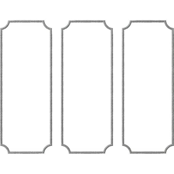 Ekena Millwork 28 in. W x 72 in. H Unfinished Polyurethane Dublin Panel Moulding Kit (Triple Panel)