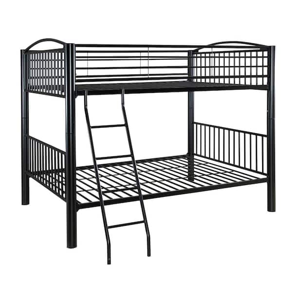 Powell Company Janvier Black Powder Coated Heavy Metal Full Over Full Bunk Bed