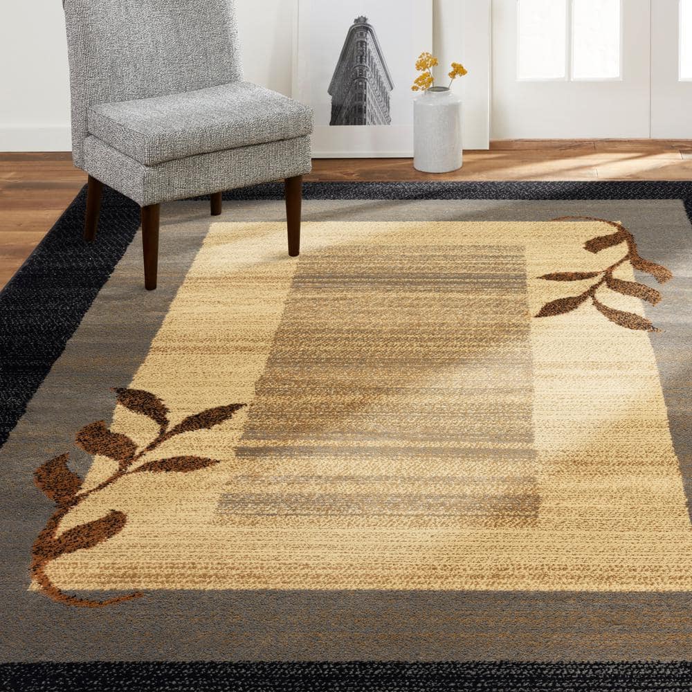Royalty Clover Black and Blue Geometric Area Rug