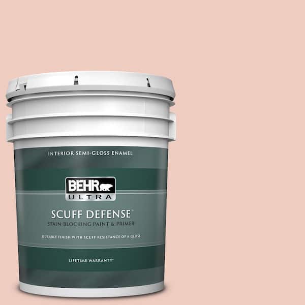 BEHR ULTRA 5 gal. #200E-2 Salmon Tint Extra Durable Semi-Gloss Enamel Interior Paint & Primer
