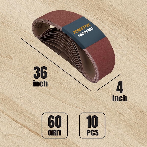 POWERTEC x 36 60-Grit Aluminum Oxide Sanding Belt