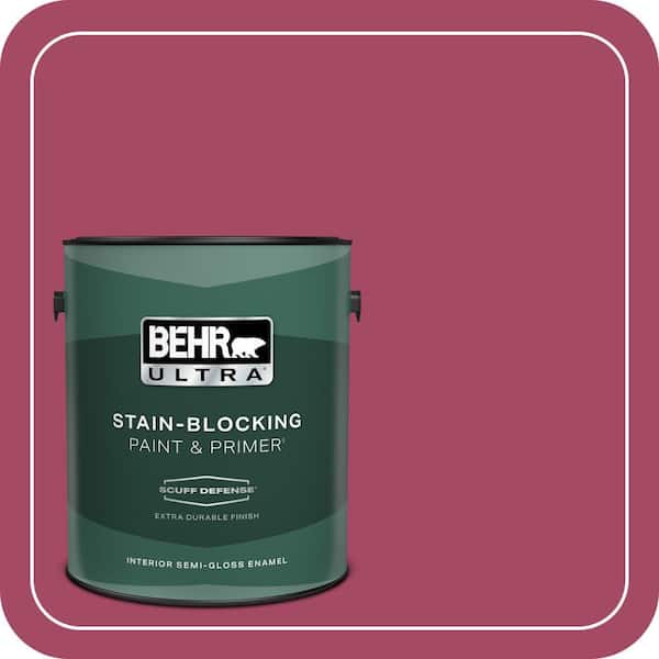 BEHR ULTRA 1 gal. #120D-5 Glazed Raspberry Extra Durable Semi-Gloss Enamel Interior Paint & Primer