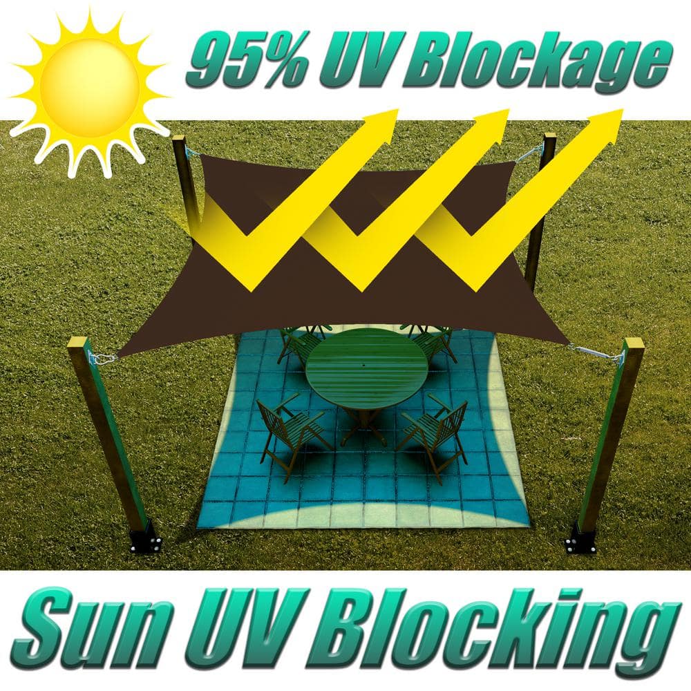 8x10 Brown HDPE Rectangle Sun Shade Sail