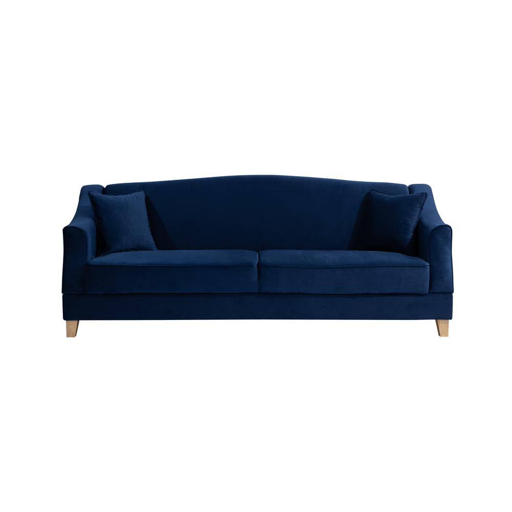 Serta Sorrento 86.6 in. Navy Blue Polyester Full Size Sofa Bed