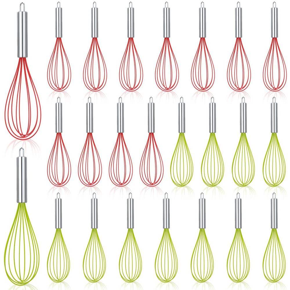 Christmas Red Green Silicone Whisk Set 24 Pack Holiday Fillable Ornament Cooking Egg Beater Kitchen Tool price history on PriceWatchPro
