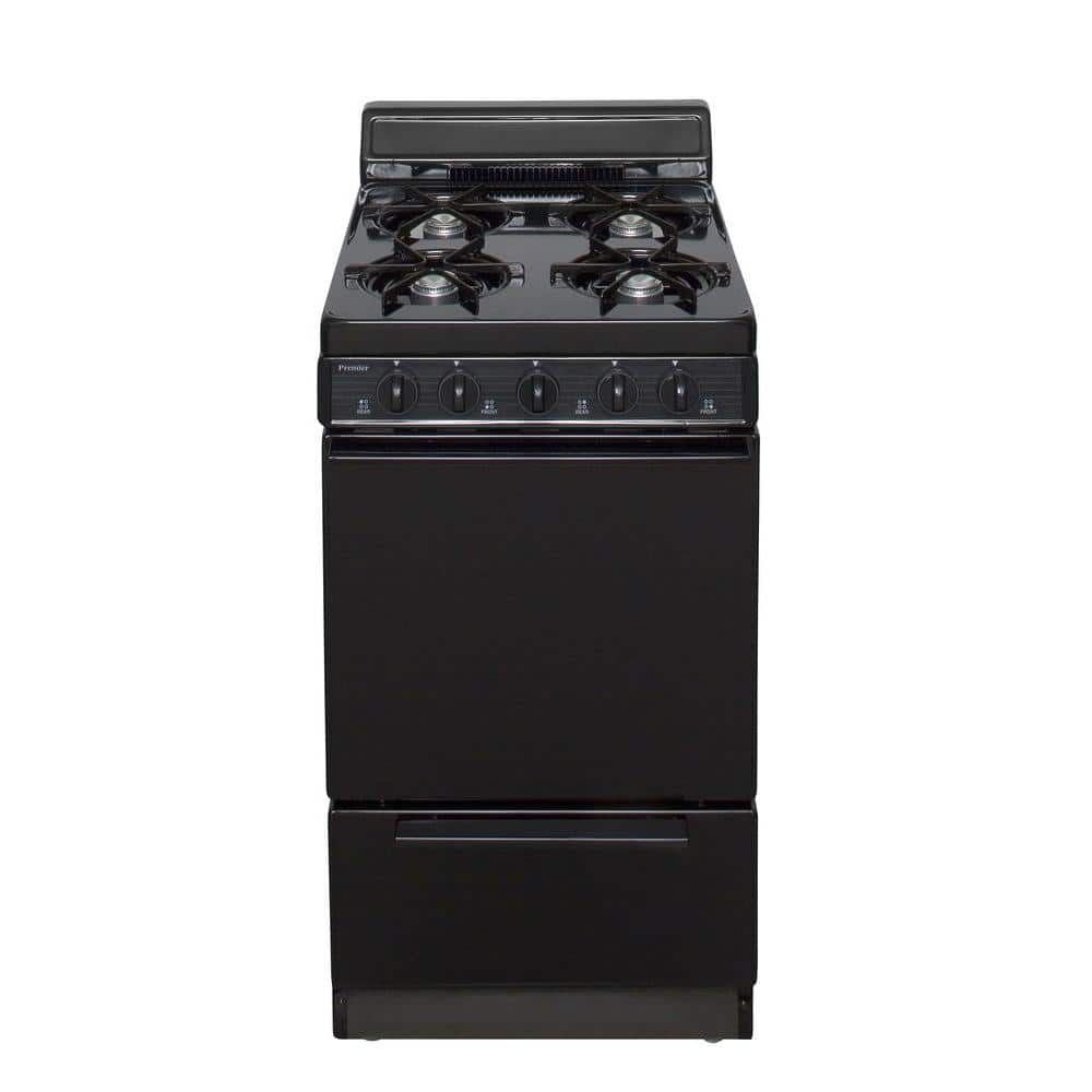 20 in. 2.42 cu. ft. Gas Range in Black