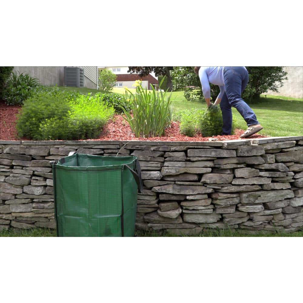 Green Heavy Duty Pop-Up Yard Bag with Reinforced Handles