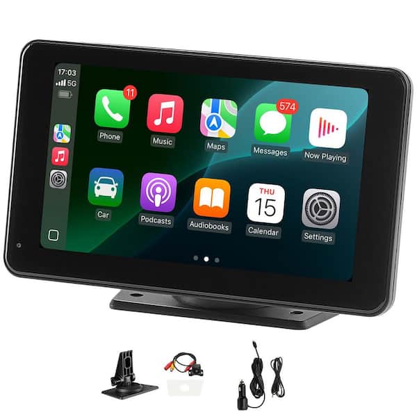 Wireless Car Stereo, 7-in. HD Portable Screen Compatible with CarPlay, Android Auto, Camera, Voice Control, Bluetooth