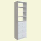 84 in. H x 25.375 in. W White Drawer and Shelving Tower Kit