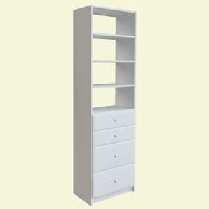 84 in. H x 25.375 in. W White Drawer and Shelving Tower Kit