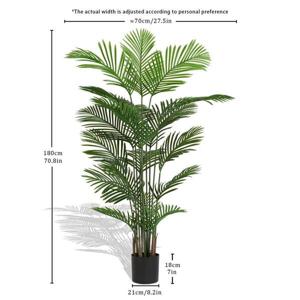 2-Piece Topiary Tree Artificial 70.8 in. Parlor Palm Outdoor