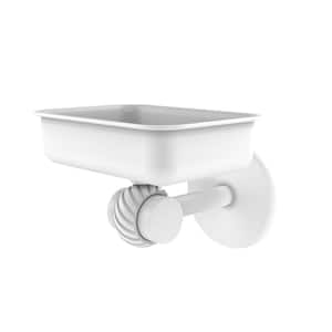 Satellite Orbit Two Collection Wall Mounted Soap Dish with Twisted Accents in Matte White