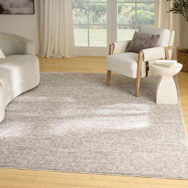 Outlines Grey 8 ft. x 10 ft. Medallion Traditional Area Rug