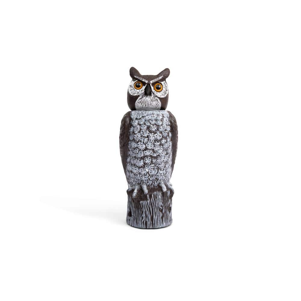 Dalen Rotating Head Owl Decoy - 18 in. 360° Spin Scarecrow Bird