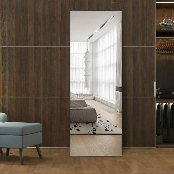 Dovelina Large Rectangle Silver Hooks Contemporary Mirror (59 in. H x 20 in. W)