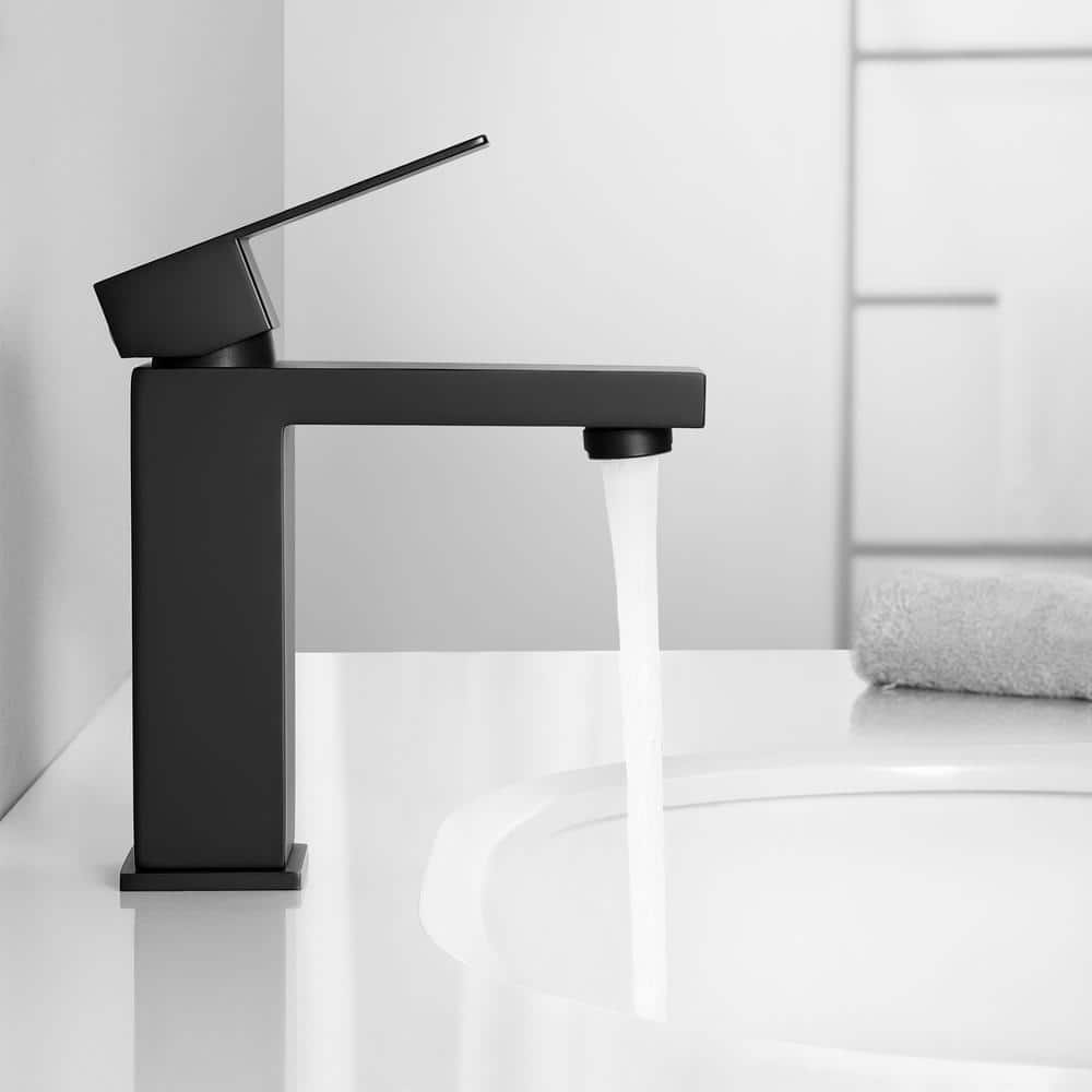Matte Black Stainless Steel Single Handle Bathroom Faucet