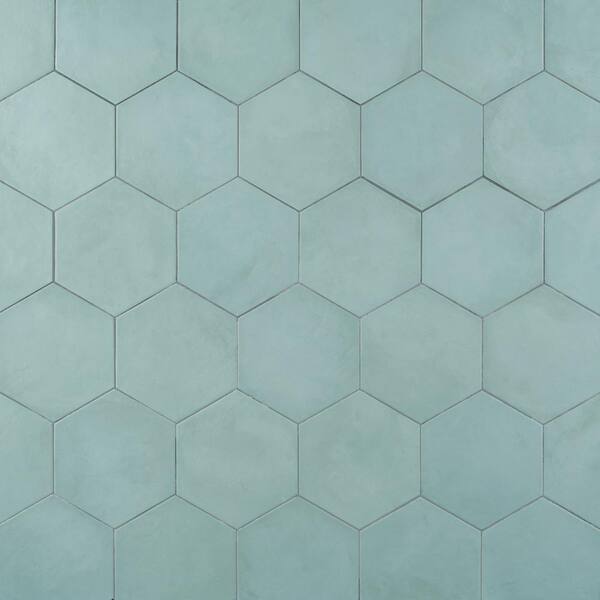 Ivy Hill Tile Dash Green Cielo 8.5 in. x 9.84 in. Matte Hexagon Porcelain Floor and Wall Tile (12.66 Sq. ft./Case)