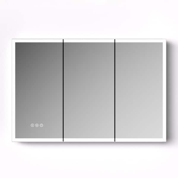 48 in. W x 32 in. H Rectangular Bathroom Medicine Cabinet with LED Lighted Anti-Fog Mirror