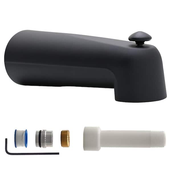 Universal Fit 7 in. Diverter Tub Spout, Zinc in Matte Black