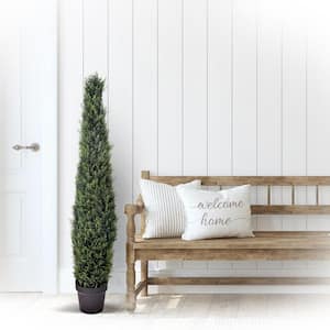 48 in. Green Artificial Cypress Topiary in Pot