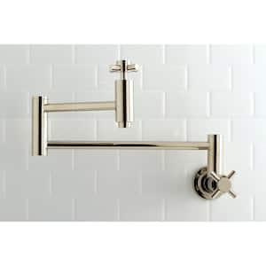 Concord Wall-Mounted Potfiller Cross Handle in Polished Nickel