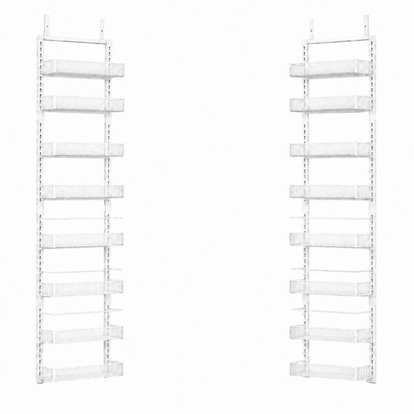 8-Tier Height Adjustable Over-the-Door Organizer with Dense Mesh Baskets and Anti-Swing Fasteners Spice