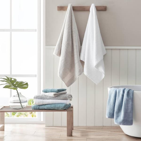 Tommy Bahama - Bath Towels Set, Highly Absorbent Cotton Bathroom Decor,  Fade Resistant (Ocean Bay Tranquail Blue, 3 Piece)