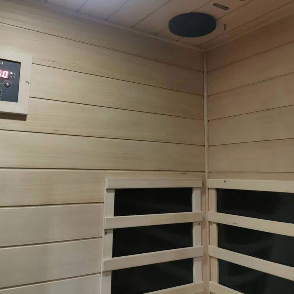 Single-Person Hemlock Wood Infrared Sauna with Carbon Heaters