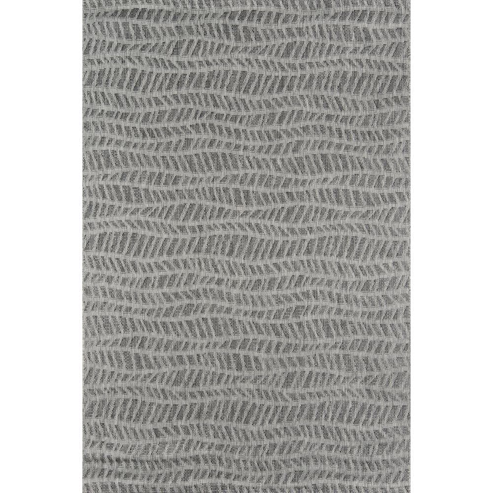 Geometric Charcoal Gray Easy-Care Polypropylene Area Rug