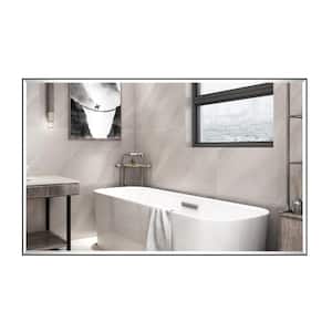48 in. W x 30 in. H Rectangular Aluminum Framed Beveled Edge Wall Mounted Bathroom Vanity Mirror in Black