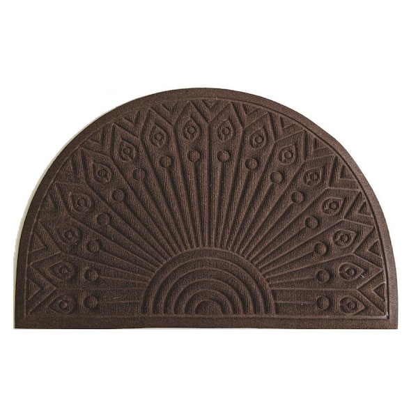Synthetic Crown 36 in. x 24 in. Rubber Half Circle Door Mat