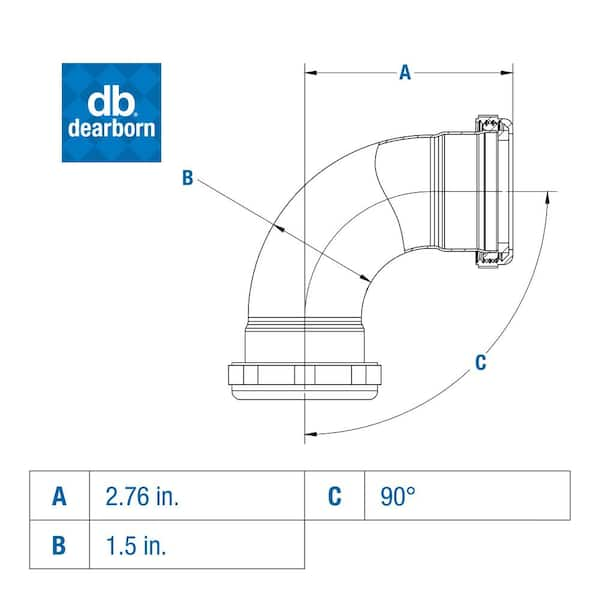 Dearborn Brass 1-1/2 in. 90-Degree Chrome-Plated Brass Double Slip