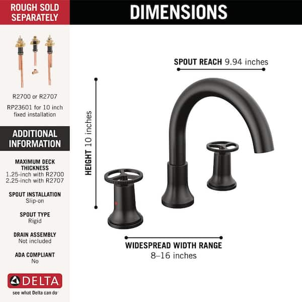 Delta Trinsic Wheel 2-Handle Deck Mount Roman Tub Faucet Trim Kit