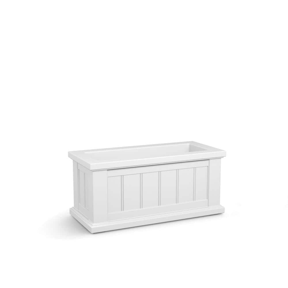 Cape Cod 24" White Rectangle Self-Watering Polyethylene Outdoor Planter