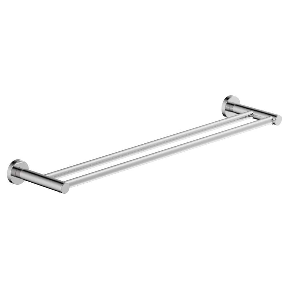 Dia 24" Polished Chrome Wall Mounted Double Towel Bar