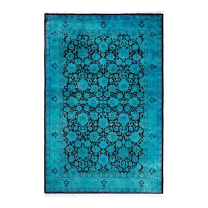 Fine Vibrance Green 4 ft. x 6 ft. Solid Wool Indoor Area Rug