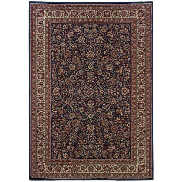 AVERLEY HOME Alyssa Blue/Red 10 ft. x 13 ft. Abstract Area Rug