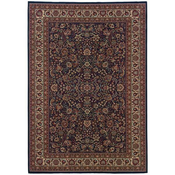 AVERLEY HOME Alyssa Blue/Red 8 ft. x 11 ft. Abstract Area Rug 006262 ...