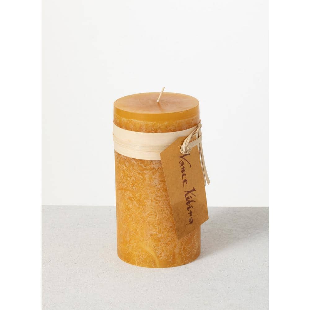 Vance Kitira 6 in. Brown Sugar Timber Pillar Candle CT246BS The Home