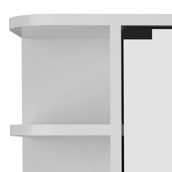 Amucolo 23.6 in. W x 19.6 in. H Rectangular Black Wall Surface Mount Bathroom Storage Medicine Cabinet with Mirror and Shelves