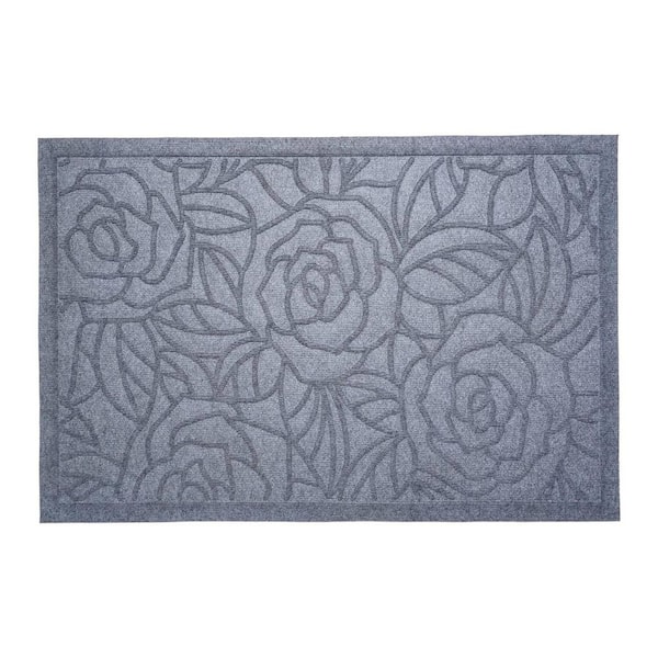Gray 30 in. x 18 in. Polypropylene Outdoor Door Mat