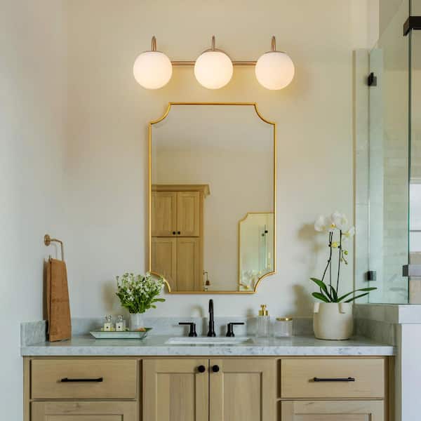 LLHZSY Caelumix 22.64 in. 3-Light Gold Bathroom Vanity Light with