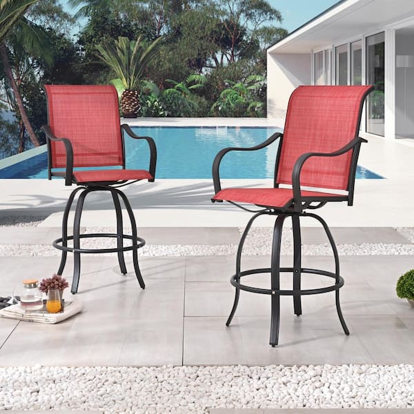 Patio Festival Swivel Sling Outdoor Bar Stool (2-Pack)