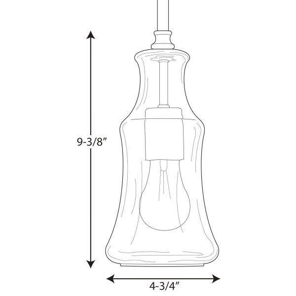 Litchfield Coastal-Inspired Mini Pendant in Polished Chrome with Glass Shade
