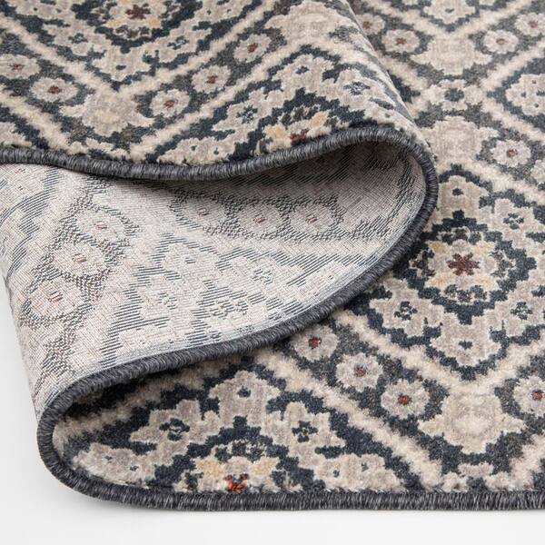 Stratford Mina 7 ft. x 11 ft. Vintage Blue/Latte Area Rug