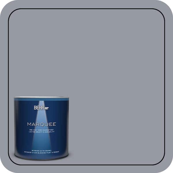 BEHR MARQUEE 1 qt. #N540-4 Silhouette One-Coat Hide Satin Enamel Interior Paint & Primer