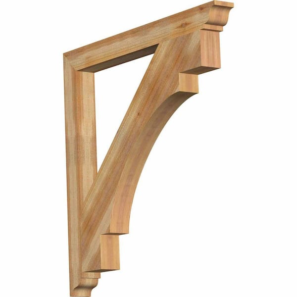 Ekena Millwork 4 in. x 44 in. x 44 in. Western Red Cedar Merced Traditional Rough Sawn Bracket