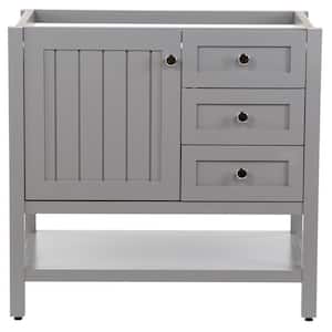 Lanceton 36 in. W x 22 in. D x 34 in. H Bath Vanity Cabinet without Top in Sterling Gray